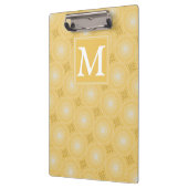 Monogramm-gelbe Kreismuster Klemmbrett (Links)
