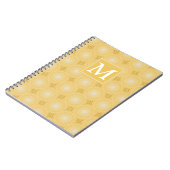 Monogramm-gelbe Kreismuster Notizblock (Linke Seite)