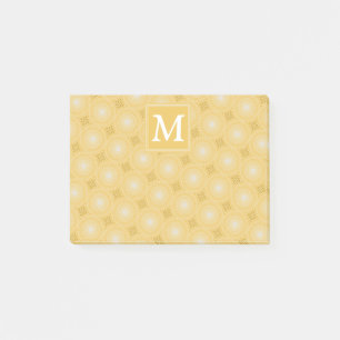 Monogramm-gelbe Kreismuster Post-it Klebezettel