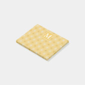 Monogramm-gelbe Kreismuster Post-it Klebezettel (angewinkelt)