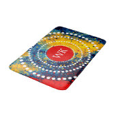 Monogramm-gelbe rote blaue badematte (Schrägansicht)