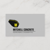 Monogramm-Gelbe/Schwarze Visitenkarte des Betonmis Telefonnummerkarte (Vorderseite)