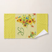 Monogramm Gelbe Sonnenblumen Handtuch (Handtuch)