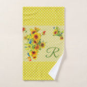 Monogramm Gelbe Sonnenblumen Handtuch (Handtuch)