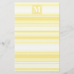 Monogramm gelbe Streifen Briefpapier