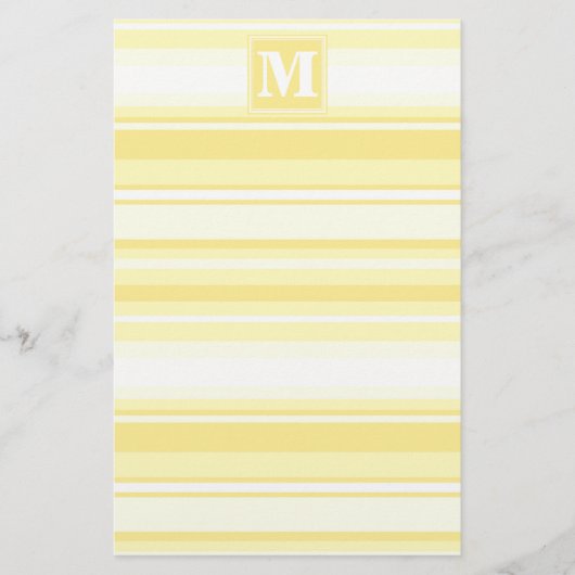 Monogramm gelbe Streifen Briefpapier (Vorderseite)