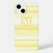 Monogramm gelbe Streifen Case-Mate iPhone Hülle (Rückseite)