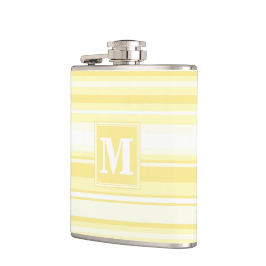 Monogramm gelbe Streifen Flachmann (Links)