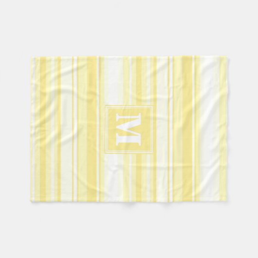 Monogramm gelbe Streifen Fleecedecke (Vorderseite (Horizontal))