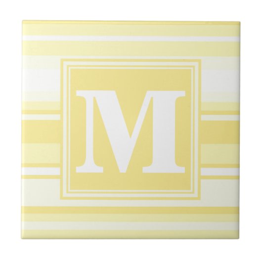 Monogramm gelbe Streifen Fliese (Vorderseite)