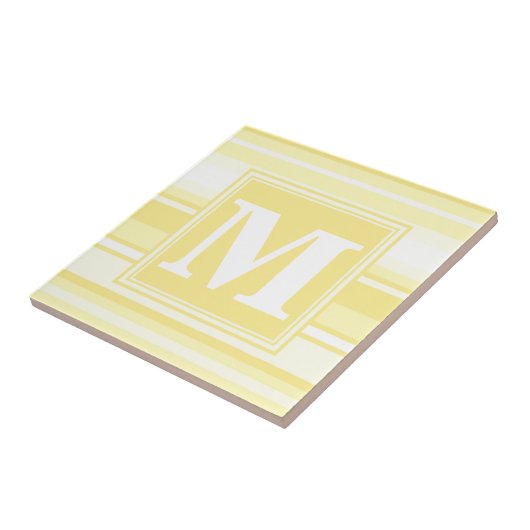 Monogramm gelbe Streifen Fliese (Seite)