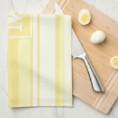 Monogramm gelbe Streifen Geschirrtuch (Viertel Falte)