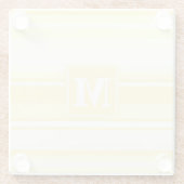Monogramm gelbe Streifen Glasuntersetzer (Rückseite)