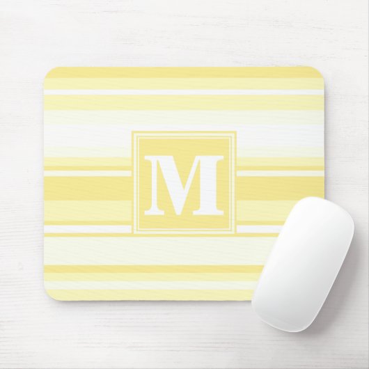 Monogramm gelbe Streifen Mousepad (Mit Mouse)