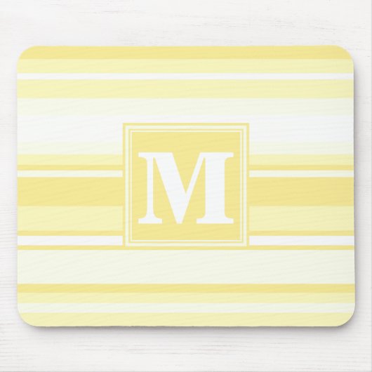 Monogramm gelbe Streifen Mousepad (Vorne)