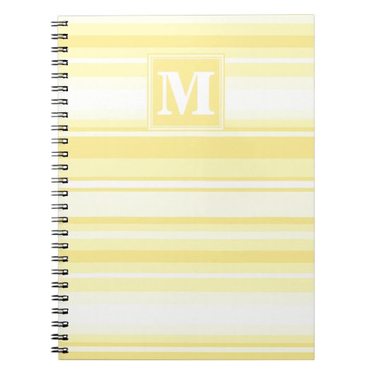Monogramm gelbe Streifen Notizblock (Vorderseite)