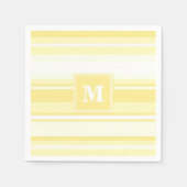 Monogramm gelbe Streifen Serviette (Vorderseite)