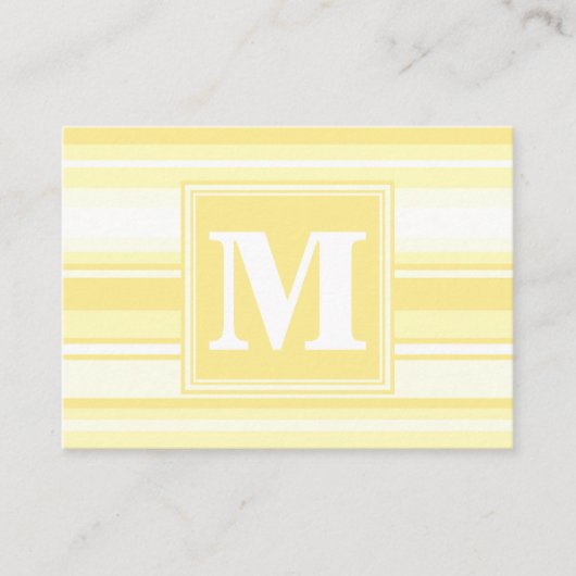 Monogramm gelbe Streifen Visitenkarte (Vorderseite)
