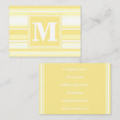 Monogramm gelbe Streifen Visitenkarte (Vorne/Hinten)