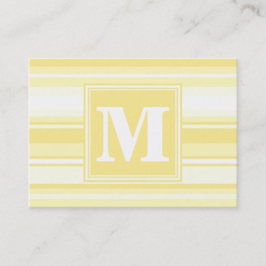 Monogramm gelbe Streifen Visitenkarte (Vorderseite)