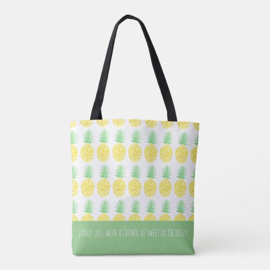 Monogramm Gelbe und Grüne Ananas Tasche (Rückseite)