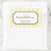 Monogramm gelber Damastrahmen aus Stadtgeschenktas Rechteckiger Aufkleber (Tasche)