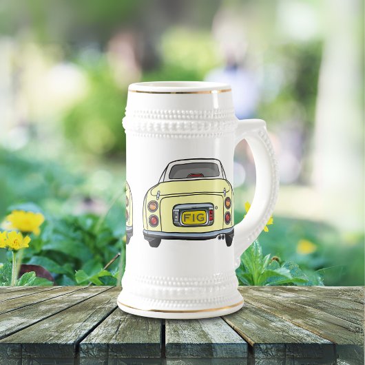 Monogramm Gelber Figaro Autobierstein Bierglas