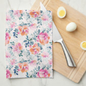 Monogramm-| gemaltes Rosen-Muster Geschirrtuch (Viertel Falte)