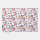 Monogramm-| gemaltes Rosen-Muster Geschirrtuch (Horizontal)