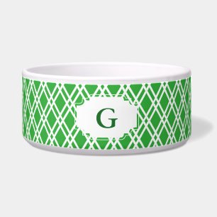 Monogramm-gemusterte Haustier-Schüssel - hellgrü Napf