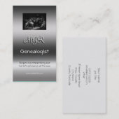 Monogramm, Genealogie-Geschäft, Metallischeffekt Visitenkarte (Vorne/Hinten)