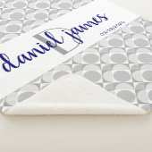 Monogramm, geometrisch grau/weiß/mariniert, süß sherpadecke (3/4)