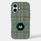 Monogramm geometrische Punkte und Quadrate Case-Mate iPhone Hülle (Rückseite)