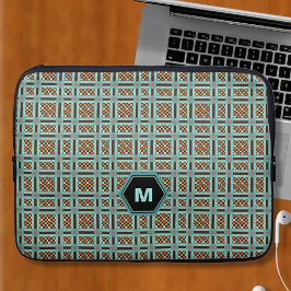 Monogramm geometrische Punkte und Quadrate Laptopschutzhülle
