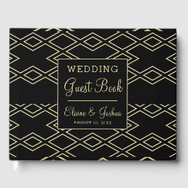 Monogramm geometrisches Hochzeitstorbuch Gästebuch