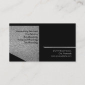 Monogramm - Geometrisches Silber - Rechnungslegung Visitenkarte (Rückseite)