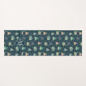 Monogramm| geometrisches Succulents-Muster Yogamatte (Vorderseite (Horizontal))