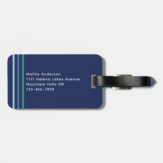 Monogramm Gepäckanhänger (Rückseite horizontal)