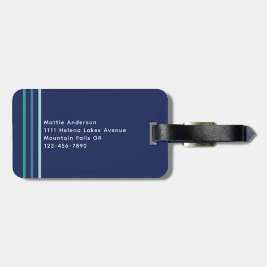 Monogramm Gepäckanhänger (Rückseite horizontal)