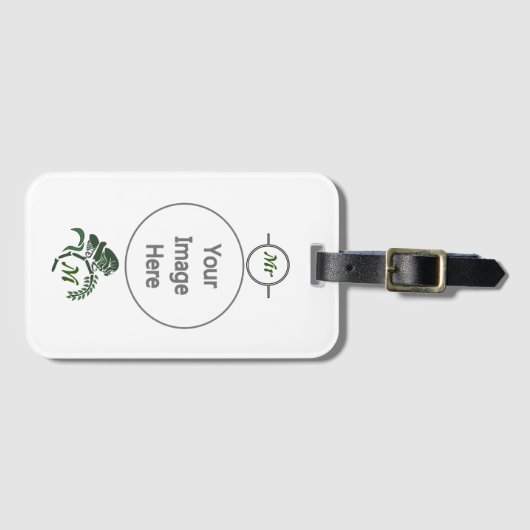 Monogramm Gepäckanhänger (Vorderseite (Horizontal))