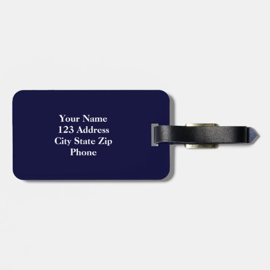 Monogramm Gepäckanhänger| Blaue und weiße Streifen Gepäckanhänger (Rückseite horizontal)