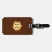 Monogramm-Gepäckanhänger - Bronzetinte, elegantes Gepäckanhänger (Vorderseite horizontal)