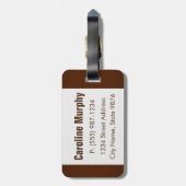 Monogramm-Gepäckanhänger - Bronzetinte, elegantes Gepäckanhänger (Rückseite vertikal)