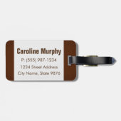 Monogramm-Gepäckanhänger - Bronzetinte, elegantes Gepäckanhänger (Rückseite horizontal)