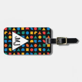 Monogramm Gepäckanhänger, farbig, Reisezubehör Gepäckanhänger (Vorderseite horizontal)