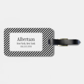 Monogramm-Gepäckanhänger für Schwarzweiß-Streifen Gepäckanhänger (Rückseite horizontal)