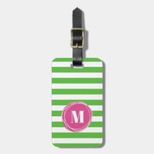 Monogramm-Gepäckanhänger mit modernen grünen und r Gepäckanhänger