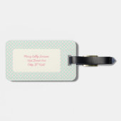 Monogramm-Gepäckanhänger | Pastell-Muster Grün & R Gepäckanhänger (Rückseite horizontal)