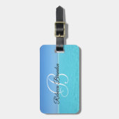 Monogramm-Gepäckmarke für das Tropical Beach Trave Gepäckanhänger (Vorderseite vertikal)