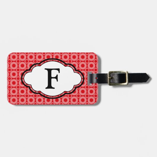 Monogramm Gepäckmarke - O's - Rot Gepäckanhänger (Vorderseite horizontal)